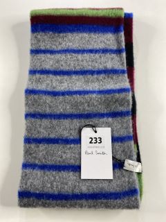 PAUL SMITH MEN'S SCARF STRIPEY. MADE FROM: 100% LAMBSWOOL KNITTED. RRP: £125