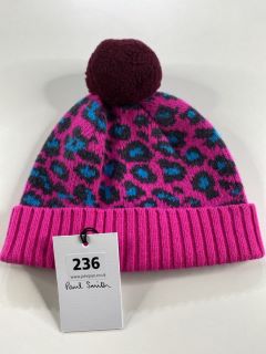 PAUL SMITH WOMEN'S HAT LEOPARD POM. MADE FROM: 100% WOOL KNITTED. RRP: £70