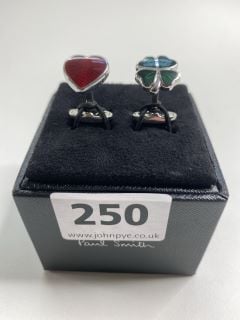 PAUL SMITH MEN'S CUFFLINK LOVE LUCK. MADE FROM: 70 COPPER 30 ZINC WITH 100% ENAMEL PLATED. RRP: £100