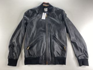 PAUL SMITH GENT'S LEATHER BOMBER JACKET. SIZE: S, MADE FROM: 100% LAMB LEATHER. RRP: £1500