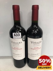 2 X BOTTLES OF VINALBA RESERVA MALBEC 2020 75CL (18+ ONLY) (COLLECTION DAYS MONDAY 2ND SEPTEMBER - WEDNESDAY 4TH SEPTEMBER)