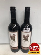 2 X BOTTLES OF PARLIAMENT OF OWLS 2022 CABERNET MERLOT 75CL (18+ ONLY) (COLLECTION DAYS MONDAY 2ND SEPTEMBER - WEDNESDAY 4TH SEPTEMBER)