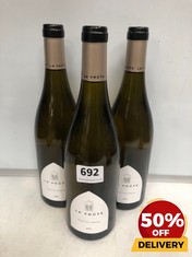 3 X BOTTLES OF LA VOUTE CHARDONNAY 2022 75CL (18+ ONLY) (COLLECTION DAYS MONDAY 2ND SEPTEMBER - WEDNESDAY 4TH SEPTEMBER)