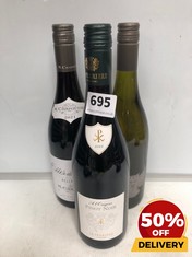 3 X ASSORTED BOTTLES OF WINE TO INCLUDE A I' ORIGINE PINOT NOIR 75CL (18+ ONLY) (COLLECTION DAYS MONDAY 2ND SEPTEMBER - WEDNESDAY 4TH SEPTEMBER)