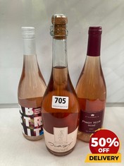 3 X ASSORTED BOTTLES OF ROSE TO INCLUDE VILLEBOIS PINOT NOIR ROSE 2021 75CL (18+ ONLY) (COLLECTION DAYS MONDAY 2ND SEPTEMBER - WEDNESDAY 4TH SEPTEMBER)