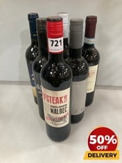 6 X ASSORTED BOTTLES OF RED WINE TO INCLUDE BLACKSTRAP 2022 SHIRAZ 75CL (18+ ONLY) (COLLECTION DAYS MONDAY 2ND SEPTEMBER - WEDNESDAY 4TH SEPTEMBER)