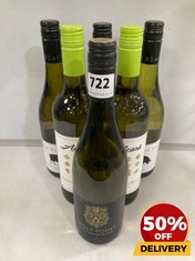 6 X ASSORTED BOTTLES OF WHITE WINE TO INCLUDE THE BLACK PIG 2023 VIOGNIER 75CL (18+ ONLY) (COLLECTION DAYS MONDAY 2ND SEPTEMBER - WEDNESDAY 4TH SEPTEMBER)