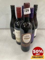 6 X ASSORTED BOTTLES OF RED WINE TO INCLUDE TORRE 'AGUILA 2017 GRAN RESERVA 75CL (18+ ONLY) (COLLECTION DAYS MONDAY 2ND SEPTEMBER - WEDNESDAY 4TH SEPTEMBER)