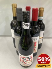 6 X ASSORTED RED WINES TO INCLUDE EL ZUMBIDO GARNACHA SYRAH 2023 75 CL (18+ ONLY) (COLLECTION DAYS MONDAY 2ND SEPTEMBER - WEDNESDAY 4TH SEPTEMBER)