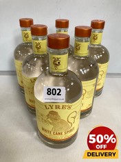 6 X BOTTLES OF LYRES WHITE CANE IMPOSSIBLTY CRAFTED NON ALCOHOLIC SPIRIT 700ML (18+ ONLY) (COLLECTION DAYS MONDAY 2ND SEPTEMBER - WEDNESDAY 4TH SEPTEMBER)