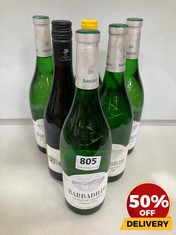 6 X BOTTLES OF ASSORTED WHITE WINE TO INCLUDE BARBADILLO BLANCO DE ALBERIZA 2022 VINO BLANCO 75CL (18+ ONLY) (COLLECTION DAYS MONDAY 2ND SEPTEMBER - WEDNESDAY 4TH SEPTEMBER)