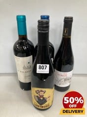 4 X BOTTLES OF ASSORTED WINE TO INCLUDE FELIZ VUELTA 2023 GARNACHA 75CL (18+ ONLY) (COLLECTION DAYS MONDAY 2ND SEPTEMBER - WEDNESDAY 4TH SEPTEMBER)