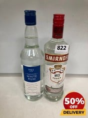 SMIRNOFF NO 21 VODKA 700ML 37.5% VOL TO INCLUDE M&S SMOOTH WHITE RUM 70CL 37.5% VOL (18+ ONLY) (COLLECTION DAYS MONDAY 2ND SEPTEMBER - WEDNESDAY 4TH SEPTEMBER)