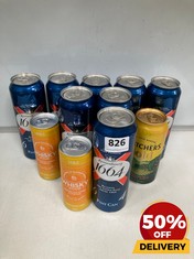 11 X CANS OF ASSORTED ALCOHOL TO INCLUDE KRONENBOURG 1664 PREMIUM BEER 568ML (18+ ONLY) (COLLECTION DAYS MONDAY 2ND SEPTEMBER - WEDNESDAY 4TH SEPTEMBER)