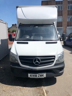 Location: Chesterfield - 2018 MERCEDES-BENZ  SPRINTER 314CDI  Luton Van, REG: KV18ZWK, 2143cc Diesel, 6 Speed Manual Diesel, Former Keepers: 1 Keys: Yes, MOT Expiry date: 02 FEB 2025, V5 Present