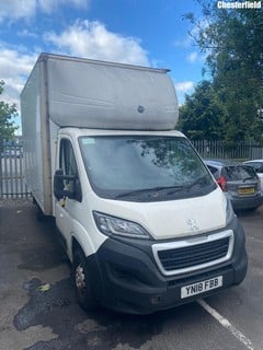 Location: Chesterfield - 2018 Peugeot Boxer 335 L3 BLUEHDI Luton Van, REG: YN18FBB, 1997cc Diesel, 6 Speed Manual Diesel , Former Keepers: 0, Keys: yes  *Please note this vehicle will require recover