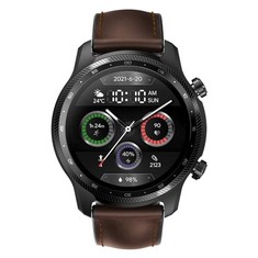 TICWATCH SMARTWATCH PRO 3 ULTRA 4G WH11013 LTE WITH VODAFONE ONENUMBER AND ORANGE ESIM QUALCOMM AND MOBVOI DUAL WEAR OS, BLOOD OXYGEN SENSING PROCESSOR SYSTEM, BLACK SCREEN.