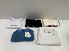 5 X PEPE JEANS GARMENTS VARIOUS SIZES AND MODELS INCLUDING BLUE POLO SHIRT SIZE S - LOCATION 7A.