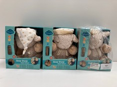 3 X PLUSH SLEEP SHEEP CLOUD-B WITH SOOTHING SLEEP SOUNDS - LOCATION 47A.