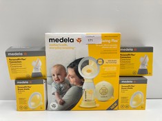 5 X MEDELA BABY ITEMS VARIOUS MODELS INCLUDING BREAST PUMP CONNECTORS - LOCATION 51A.