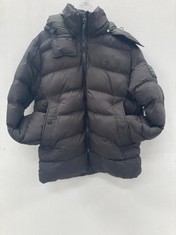 RAW QUILTED COAT WITH HOOD BLACK COLOUR SIZE L - LOCATION 44A.