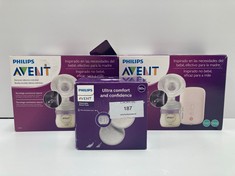 3 X PHILIPS BABY ITEMS VARIOUS MODELS INCLUDING INDIVIDUAL ELECTRIC BREAST PUMP - LOCATION 44A.