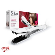 4 X SILK'N GOBRUSH MIST - STEAM STYLING BRUSH - FOR PERFECT, SHINY HAIR - WITH 3D SMOOTHING TECHNOLOGY, WHITE - LOCATION 8A.