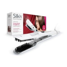 3 X SILK'N GOBRUSH MIST - STEAM STYLING BRUSH - FOR PERFECT, SHINY HAIR - WITH 3D SMOOTHING TECHNOLOGY, WHITE - LOCATION 8A.