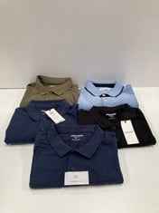 5 X JACK & JONES CLOTHING VARIOUS SIZES AND STYLES INCLUDING BLACK POLO SHIRT SIZE M - LOCATION 21A.