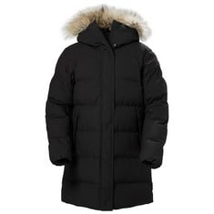 WOMENS HELLY HANSEN W BLOSSOM PUFFY PARKA, BLACK, M-LOCATION 5B.