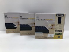 3 X INTEX DURA-BEAM INFLATABLE MATTRESSES STAMDARD-LOCATION 25B.