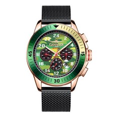 GAMAGES OF LONDON LIMITED EDITION HAND ASSEMBLED PILOT AUTOMATIC PINK GREEN WATCH - SKU GA1811