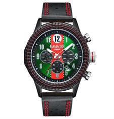 GAMAGES OF LONDON LIMITED EDITION BLACK GREEN HAND-ASSEMBLED AUTOMATIC RPM WATCH - SKU GA1863