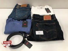 5 X LEVIS GARMENTS VARIOUS MODELS INCLUDING WHITE T-SHIRT SIZE L-LOCATION 36B.