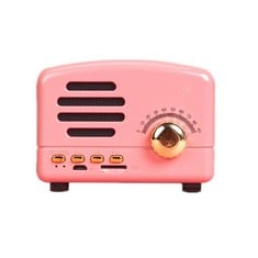 10 X LOCAL MAKES A COMEBACK - RETRO BLUETOOTH SPEAKER, WIRELESS SMART RADIO, BASS, AUDIO CARD, CREATIVE MINI GIFT, PINK - LOCATION 13C.