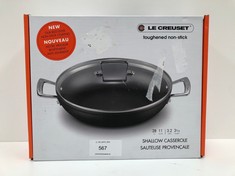 LE CREUSET NON-STICK ALUMINIUM SAUCEPAN WITH LID, DIAMETER 28 CM, FOR ALL HEAT SOURCES INCLUDING INDUCTION, ANTHRACITE/SILVER, 51107280010502 - LOCATION 17C.