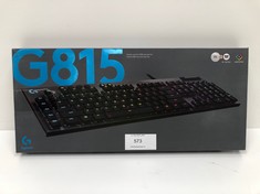 LOGITECH G815 LIGHTSYNC RGB WIRED MECHANICAL GAMING KEYBOARD WITH LOW-PROFILE GL-TOUCH KEYS, 5 PROGRAMMABLE G-KEYS, USB PASS-THROUGH, DEDICATED MEDIA CONTROLS, QWERTY ES LAYOUT - BLACK - 25C LOCATION