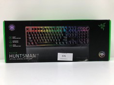 RAZER HUNTSMAN V2 (PURPLE SWITCH) - VIRTUALLY LATENCY-FREE OPTICAL GAMING KEYBOARD (PALM REST, CONTROLLERS, 4 MEDIA KEYS, DOUBLESHOT PBT KEYCAPS) ENGLISH KEYBOARD - BLACK - LOCATION 29C.