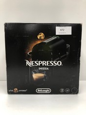 NESPRESSO DE'LONGHI INISSIA EN80.B - NESPRESSO SINGLE SERVE CAPSULE COFFEE MACHINE, 19 BAR, AUTOMATIC SHUT-OFF, BLACK, INCLUDES WELCOME PACK WITH 7 CAPSULES - LOCATION 22C.