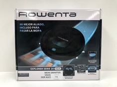 ROWENTA RR6871WH SMART FORCE EXPLORER AQUA - 2-IN-1 ROBOT HOOVER, VACUUMS AND MOPS, WITH ANTI-FALL SENSORS, 150 MINUTE LITHIUM-ION BATTERY, INCLUDES REMOTE CONTROL AND CHARGING BASE - LOCATION 28C.