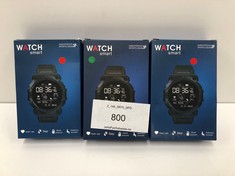 3 X SMARTWATCHES WITH BLUETOOTH, HEART RATE MONITOR, STEP COUNTER, BLOOD PRESSURE AND SEDENTARY REMINDERS