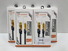 5 X USB A TO LIGHTNING/TYPE-C S TO LIGHYNING/TYPE-C FLAT CABLES