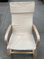 ROCKING CHAIR SONGMICS WHITE COLOUR WITH WOODEN SKELETON.