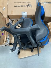 2 X OFFICE CHAIRS INCLUDING GAMING CHAIR KUBO BLACK AND BLUE.