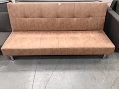 3 SEATER SOFA BED SALMON COLOUR.