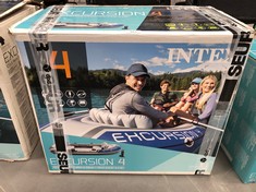 INTEX EXCURSION 4, SET OF INFLATABLE BOAT AND 2 PADDLES UNISEX ADULT, GREY, 315 X 165 X 43 CM.