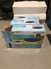 4 X POOL ITEMS INCLUDING 3 INTEX POOL COVERS MEASURING 3.66M.