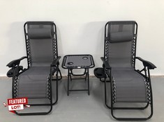 SET OF 2 FOLDING CHAIRS AND BEACH TABLE VOUNOT BLACK COLOUR.