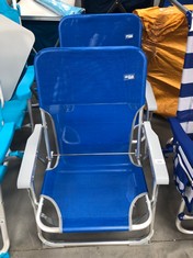 2 X FOLDING CHAIRS AKTIVE BLUE .