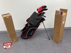 3 X GOLF ITEMS INCLUDING BACKPACK AND WILSON CLUBS.